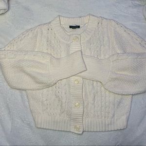 BNWT White Knit Cropped Cardigan